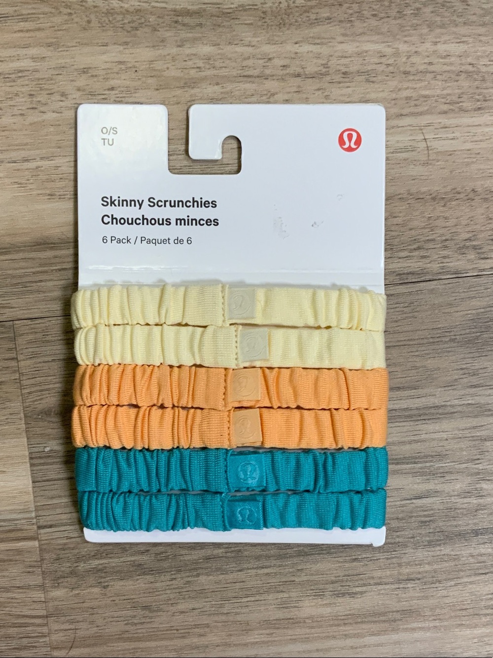 lululemon athletica Skinny Scrunchies 6-Pack in Cream, Orange, Teal
